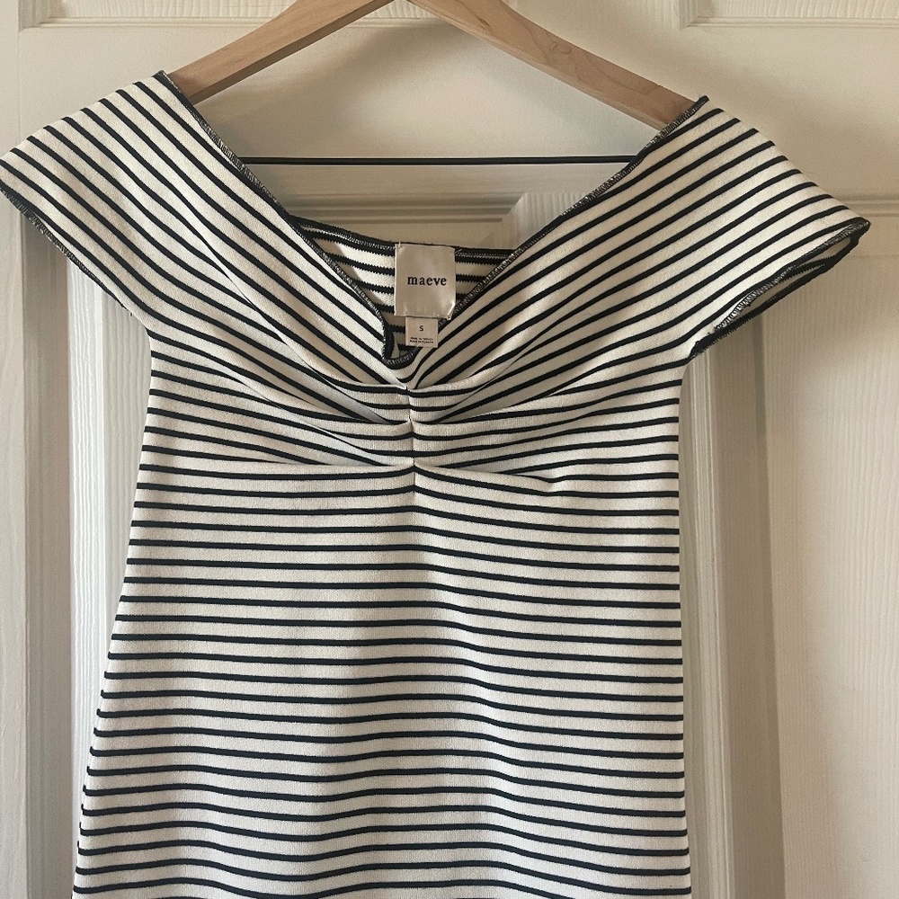 Anthropologie “Maeve” Striped Off The Shoulder Top